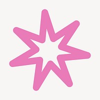 Pink star symbol pop doodle line art vector