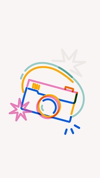 Colorful camera doodle iPhone wallpaper
