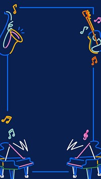 Musical instruments frame  iPhone wallpaper, colorful doodle