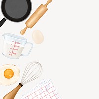 White cooking border aesthetic illustration background