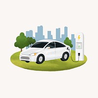 Electric car environment illustration