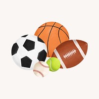 Ball sports, aesthetic illustration