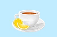 Lemon tea aesthetic illustration background