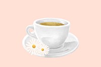 Chamomile tea aesthetic illustration background