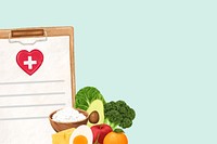 Green healthy eating aesthetic illustration background