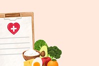 Orange healthy eating aesthetic illustration background