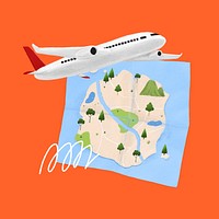 Planned travel destination illustration orange background