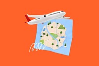 Planned travel destination illustration orange background