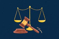 Law court justice illustration blue background