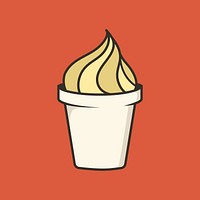 Colorful ice cream retro element vector