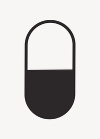 Capsule medicine retro line illustration, collage element vector