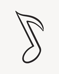 Music note retro line illustration