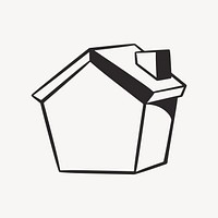 House symbol retro line illustration