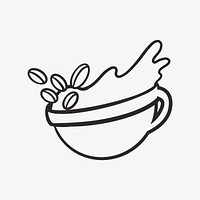 Coffee cup retro line illustration