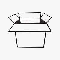 Cardboard box retro line illustration