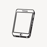 Cartoon smartphone retro line illustration