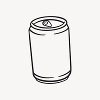 Soda can retro line illustration