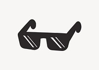 Cartoon sunglasses retro line illustration