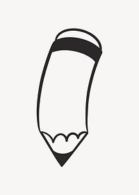 Cartoon pencil retro line illustration