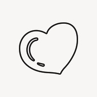 Heart symbol retro line illustration