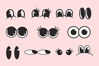 Cartoon eyes set retro illustration vector