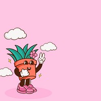 Pink retro plant environment background