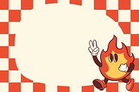 Hot fire red retro frame background