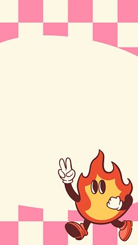 Retro fire pink checkered iPhone wallpaper