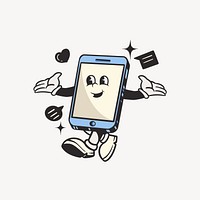 Social media retro illustration, white design