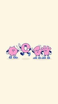 Yellow retro characters iPhone wallpapers