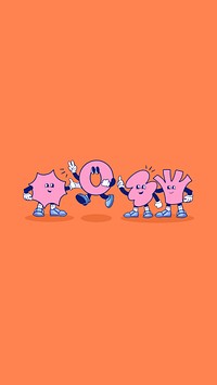 Orange retro characters iPhone wallpapers