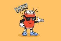 Soda can retro illustration, yellow design