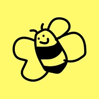 Honey bee ecosystem doodle graphic
