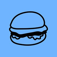 Burger fast food  doodle graphic