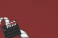 Movie reel border background, red design