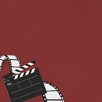 Movie reel border background, red design