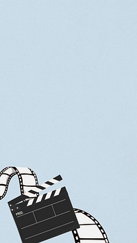 Movie reel border phone wallpaper, blue design