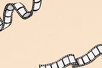 Film reel border background, cream design