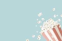 Movie popcorn border background, blue design