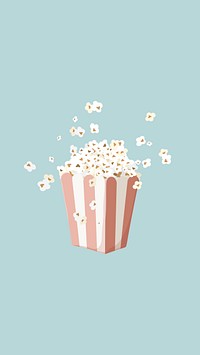 Movie popcorn phone wallpaper, blue design