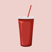 Red paper cup, food packaging illustration vector
