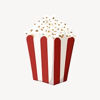 Movie popcorn bucket, food illustration vector