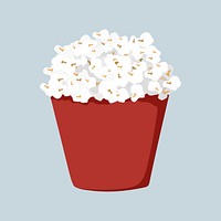 Popcorn bucket, movie snack illustration vector