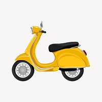 Yellow scooter, vehicle illustration vector