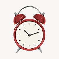 Red alarm clock, object illustration vector