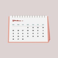 Desk calendar aesthetic illustration  vector