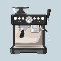 Coffee maker, cute machine illustration vector