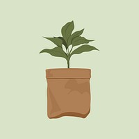 Paper bag planter, environment illustration