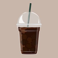 Iced black coffee, beverage illustration