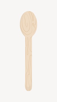 Disposable spoon, eco-friendly product illustration vector